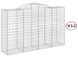 Arched Gabion Baskets 12 pcs 200x50x160/180 cm Galvanised Iron 3146393
