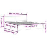Bed Frame Concrete grey Engineered wood, Plywood Super King 3207465