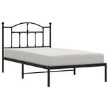 Metal Bed Frame without Mattress with Headboard Black 100x190cm 353433