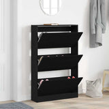 Shoe Cabinet Black Oak 80 x 21 x 125.5 cm Engineered Wood 869104