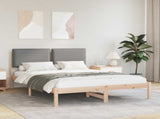 Bed Frame with Upholstered Headboard Light Grey 150 x 200 cm 877829