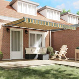 Retractable Awning Manual Green and yellow 400 x 300 cm Fabric 3330707