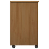 Rolling Cabinet Honey Brown 34 x 39 x 65.5 cm Solid Pine Wood 42028352