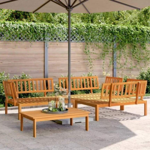 ZNTS 4 Piece Garden Pallet Sofa Set Solid Wood Acacia 3209434