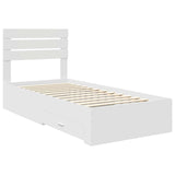 Bed Frame with Drawer with Headboard Manual Engineered Wood 3411683