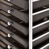 10-Drawer Mobile Storage Trolley Black Plastic 320402
