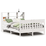 Bed Frame without Mattress White 140x190 cm Solid Wood Pine 3323234
