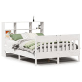 Bed Frame without Mattress White 160x200 cm Solid Wood Pine 3323216