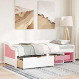 Day Bed with 3 Drawers without Mattress IRUN White&Pink 90x200 cm 3314685