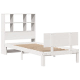 Bookcase Bed without Mattress White 90x200cm Solid Wood Pine 3322661