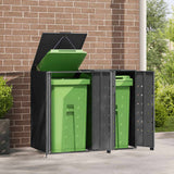 Wheelie Bin Storage for 2 Bins Anthracite 138x79x117 cm Steel 3279982