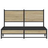 Metal Bed Frame without Mattress Sonoma Oak 140x190 cm 4007886