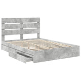 Storage Bed Concrete Grey 160 x 200 cm Engineered Wood 3411885