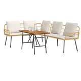 Garden Sofa Set 2 pcs Natural Poly Rattan 3328653