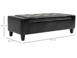 PU Leather Storage Ottoman Bench Storage Chest Tufted Ottoman Cube w/ Flipping Top 92L x 40W x 40H T3398P328175