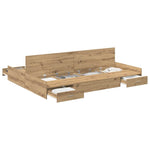 Storage Bed Frame Artisan oak 140 x 190 cm Engineered wood 3335316