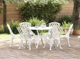 Garden Dining Set 7 pcs White Aluminium 3334714