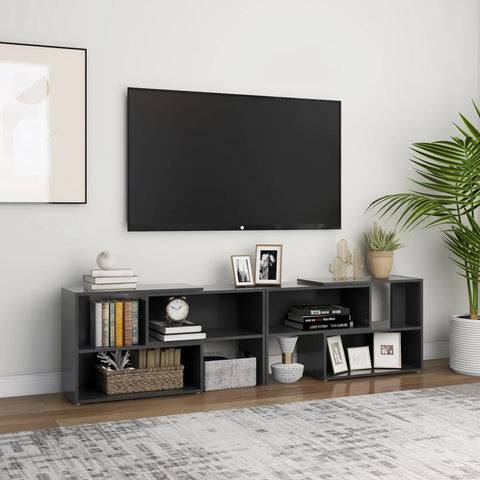 TV Cabinet Grey 149x30x52 cm Engineered Wood 808361