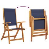 Folding Garden Chairs 8 pcs Solid Wood Acacia and Textilene 3279243