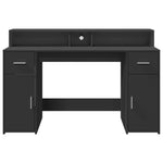 Desk with LED Lights Black 140x55x91 cm Engineered Wood 3309421
