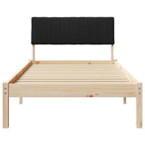 Bed frame Brown and black 90 x 190 cm Solid pine wood 878716