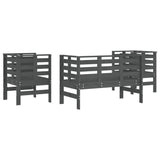 ZNTS 3 Piece Garden Lounge Set Grey Solid Wood Pine 825144