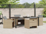Garden Dining Set 5 pcs Beige Poly Rattan 3380615