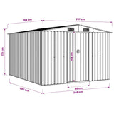 Garden Shed Anthracite Galvanised Steel Large Sliding Components 143342
