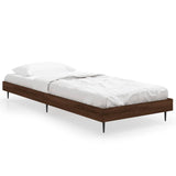 Bed Frame without Mattress Brown Oak 75x190 cm Small Single Engineered Wood 832316