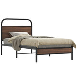 Bed Frame without Mattress 107x203 cm Brown Oak Engineered Wood 4100460