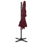4-Tier Garden Parasol with Aluminium Pole Bordeaux Red 250x250 cm 313824