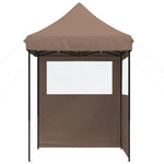 Foldable Party Tent Pop-Up with 2 Sidewalls Brown 4004996