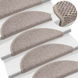 Stair Mats Self-adhesive Sisal-Look 30 pcs 56x17x3 cm Silver 3365859