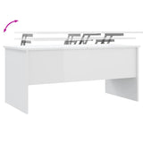 Coffee Table High Gloss White 102x50,5x46,5 cm Engineered Wood 809725