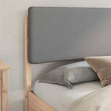 Bed Frame with Upholstered Headboard Light Grey 200 x 200 cm 3398139