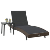 Sun Lounger with Table 2 pcs Brown, black 40 x 40 x 40.5 cm 42009979