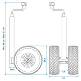 ZNTS ProPlus Double Jockey Wheel Plastic Rim with Air-Filled Tyre 26x8.5cm 341508 404036