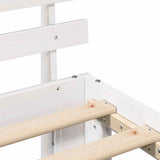 Bed Frame with Headboard White 75 x 190 cm Solid Pine Wood 872636