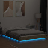 Bed Frame with LED Lights without Mattress Sonoma Oak 135x190cm 3281135