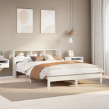 Bed Frame without Mattress White 150x200 cm King Size Solid Wood Pine 3309735