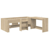 Kids'High Bed Frame with Desk 2 pcs Sonoma Oak Engineered Wood 3423440