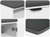 Hall Bench White 100 x 38 x 46 cm Engineered Wood and Fabric 891512