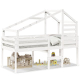 High Sleeper Bed without Mattress White 90x190 cm Single Solid Wood Pine 3281981