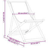 Folding Beach Chair Leaf Pattern Solid Wood Eucalyptus and Fabric 366566