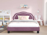 Children's Bed Frame with Headboard Purple 90 x 200 cm Velvet 42010926