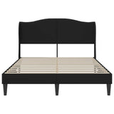 Bed Frame with Headboard Black 135 x 190 cm Faux Leather 42027870