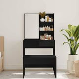Dressing Table with Mirror Black 74,5x40x141 cm 802805
