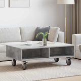 Side Table with Wheels Concrete Grey 90 x 50 x 30 cm 891019