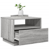 ZNTS Coffee Table with LED Lights Grey Sonoma 50x49x40 cm 839831