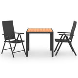 Dining Set Black and Brown PE rattan, WPC, Aluminium Compact 3060052
